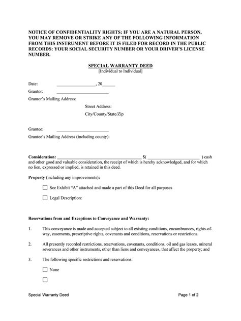 Texas Special Warranty Deed Form Pdf Fill Out And Sign Printable Pdf