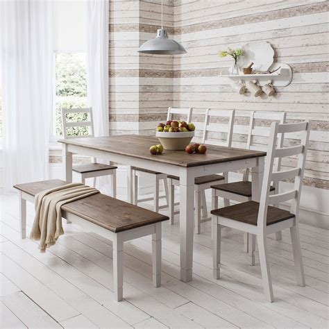 Best kitchen dining table with bench sets. Canterbury Dining Table with 5 Chairs and Bench | Noa & Nani