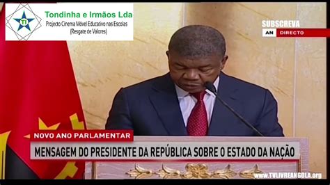 Discurso Do Presidente Da República De Angola João Manuel Gonçalves Lourenço Sobre O Estado