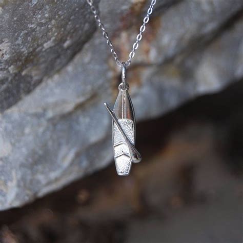 Beautiful And Elegant Stand Up Paddle Board Sterling Silver Necklace