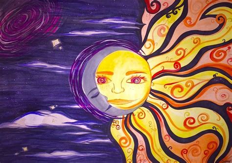 Sun And Moon Painting By Gabby Fuller