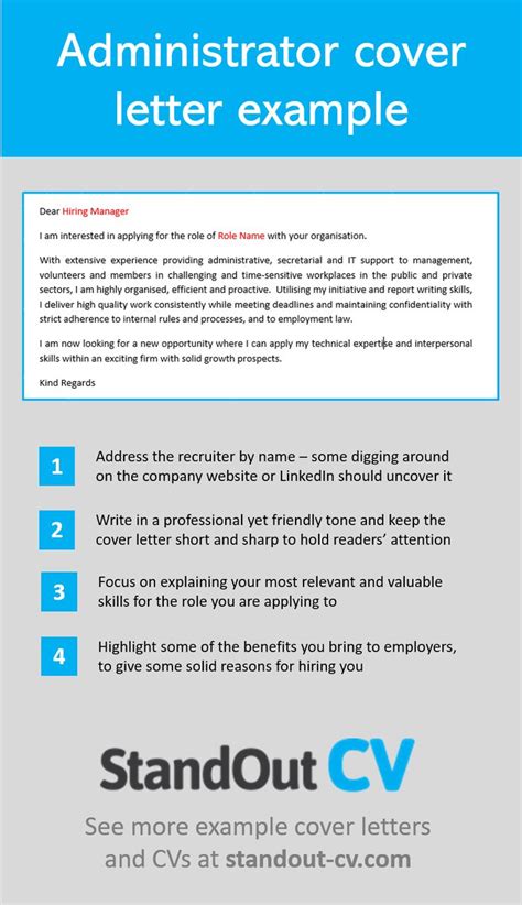 Sep 26, 2020 · sample cover letter for an administrative job. Administrator cover letter example | Cv cover letter ...