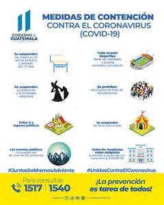 Jun 29, 2021 · de esta manera, salvo algunos cambios menores relativos a los casales falleros, se mantienen las medidas para prevenir los contagios de coronavirus quince días más. Medidas de contención contra el coronavirus (COVID-19) | elPeriódico de Guatemala