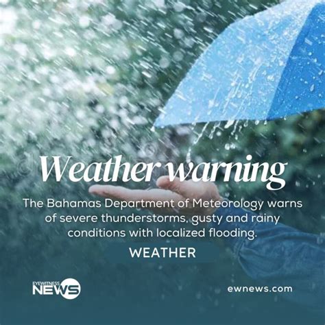 Weather Warning Forecasts Localized Flooding Heavy Thunderstorms Eye