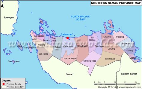 Northern Samar Map Map Of Northern Samar Province Philippines