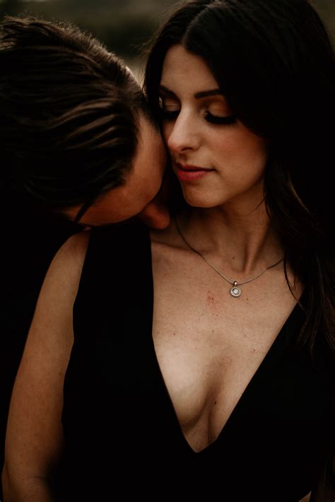 Krystal And Dana Intimate And Loving Dark And Moody Engagement Session With A Waterfall And