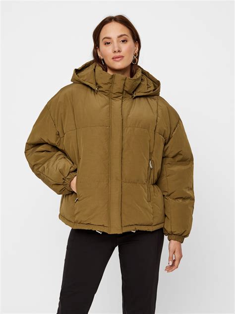 Green Hooded Puffer Jacket Yas®