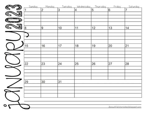 2023 Lined Monthly Calendars 85x11 Landscape Jan Dec Etsy Canada
