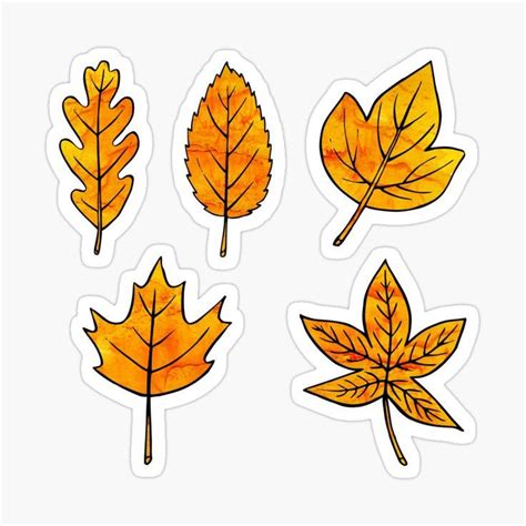 Yellow Leaves Sticker By Olooriel In 2020 Autumn Stickers Print