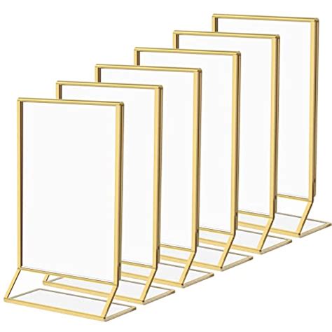 niubee acrylic gold frame 6 pack 5x7 table menu display stand sign holder for wedding table
