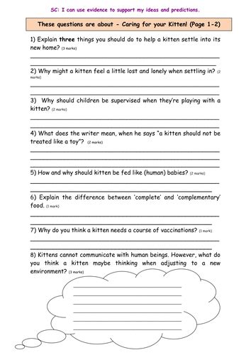 Year 6 Reading Comprehension Sats Type Questions Pdf Lori Sheffields