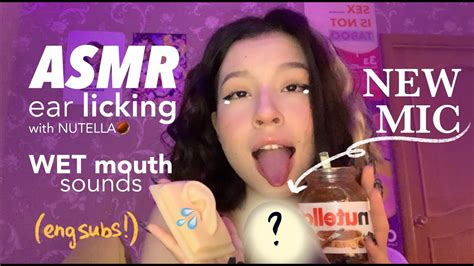 asmr ear licking and eating nibbling mouth sounds eng sub АСМР Ликинг звуки рта