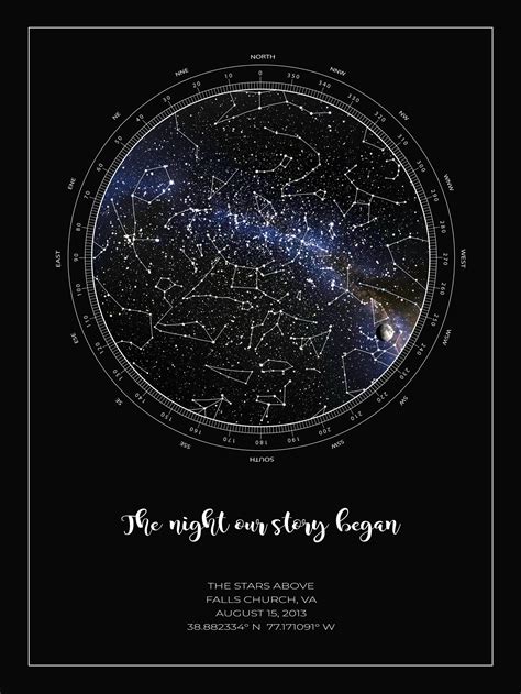 Digital Drawing And Illustration Custom Star Map By Date Star Map