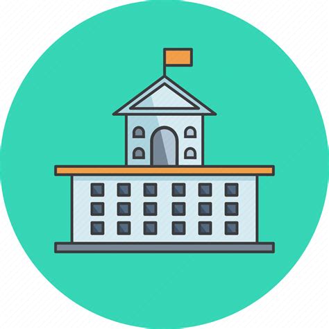 Building College Flag Government Office School University Icon