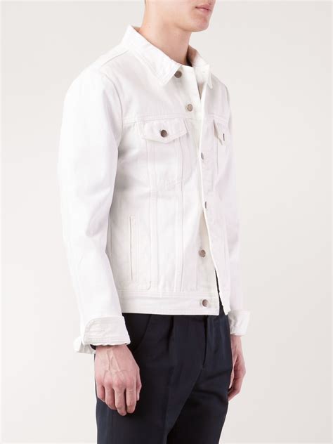 Ami Denim Jacket In White For Men Lyst