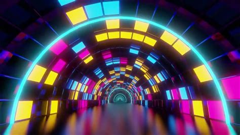 10 Hour Vj Loop Rainbow Color Glowing Neon Tunnel Live Wallpaper