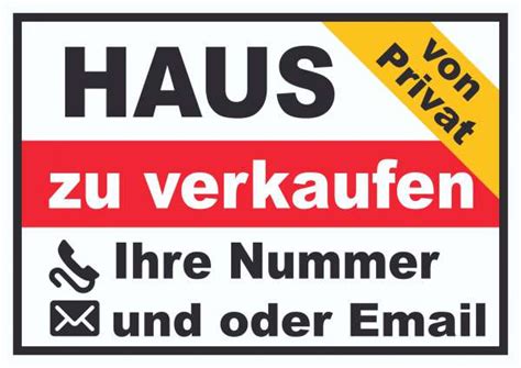 Jetzt passende häuser bei immonet finden! HAUS ZU VERKAUFEN VON PRIVAT Schild | HB-Druck Schilder ...