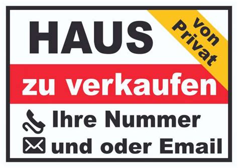 Eine gut durchdachte finanzierung des eigenheims ist wichtig. HAUS ZU VERKAUFEN VON PRIVAT Schild | HB-Druck Schilder ...