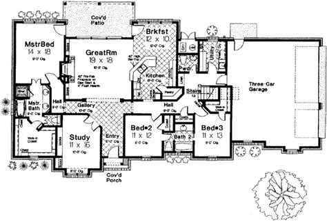 Traditional House Plan 3 Bedrooms 2 Bath 2336 Sq Ft Plan 8 308