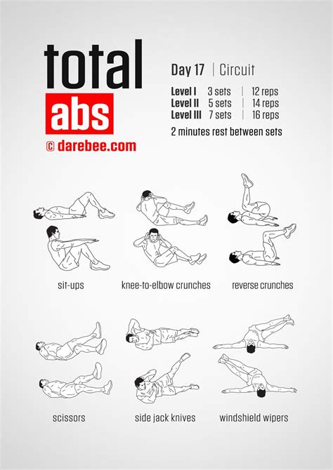 Total Abs Day Program By Darebee Abs Workout Gym Abs Workout