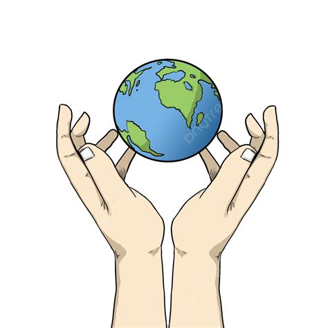 Kartun Tangan Memegang Bumi Untuk Menyelamatkan Dunia Kita Tangan