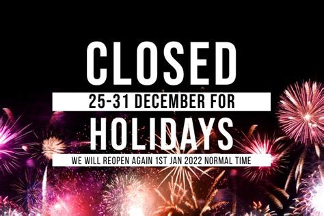 Holiday Shop Closed Notice Template Postermywall