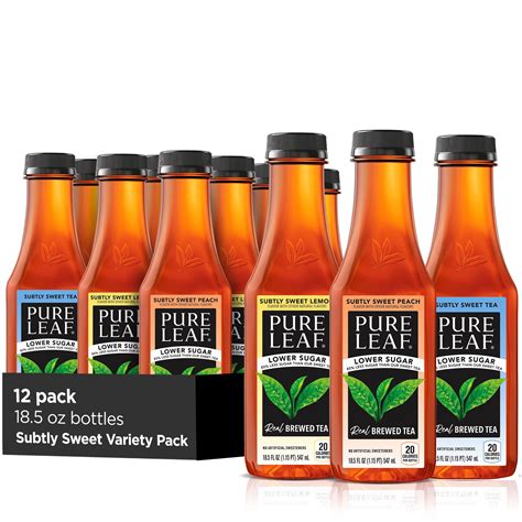 Pure Leaf Subtly Sweet Tea 3 Flavor Variety Pack 185 Oz 12 Pack