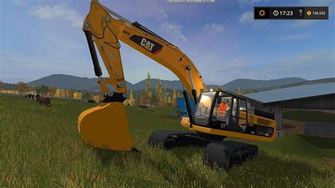 Farming Simulator 17 Cat 345d Excavator Mod Review Youtube