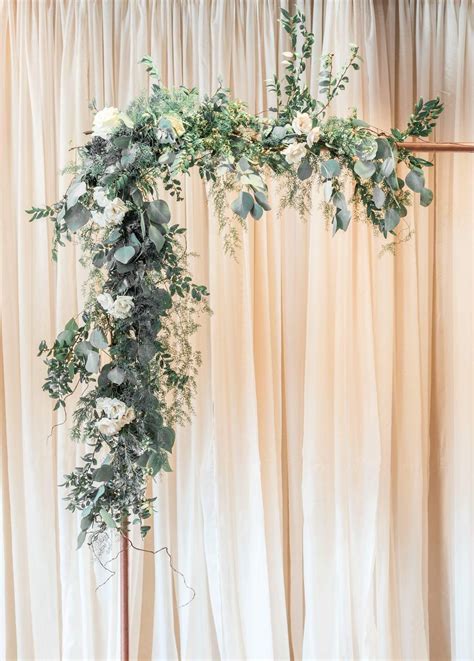 wedding flowers eucalyptus greenery wedding arch copper arbor industrial wedding romantic