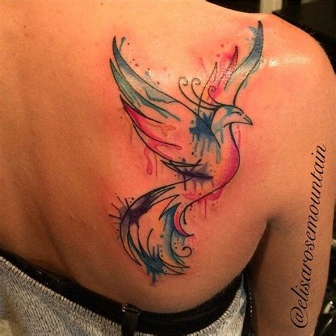 Watercolor Phoenix Done By Elisa At Roselle Tattoo Company Phoenix