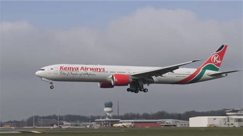 4k Kenya Airways B777 300 5y Kzy Go Around At Groningen Airport
