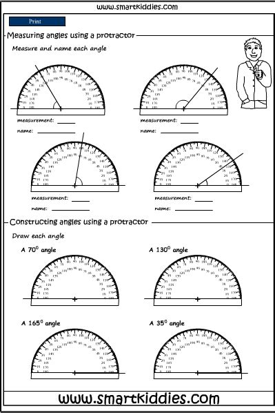 Using A Protractor To Measure Angles Mathematics Skills Online