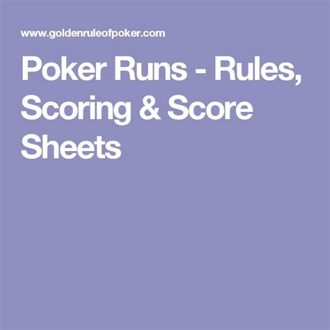 Printable baseball score sheets / scorecards. Poker Runs - Rules, Scoring & Score Sheets | Poker run ...