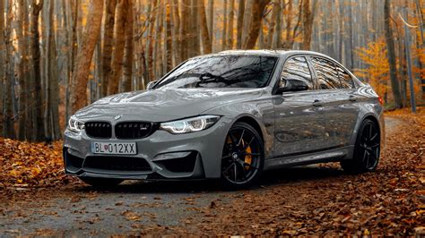 Download Wallpaper 1920x1080 Bmw M3 Bmw Car Gray Side View Forest Autumn Full Hd Hdtv