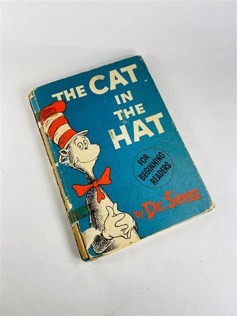 Cat In The Hat By Dr Seuss Book Vintage Book With Dust Jacket Etsy