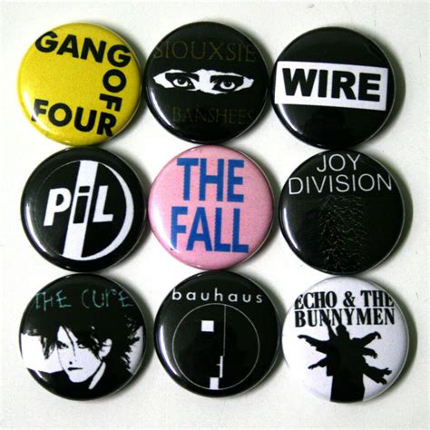 Post Punk Badges Buttons Pinbacks Pins X 9 Size 1 Inch 25mm Pil Wire