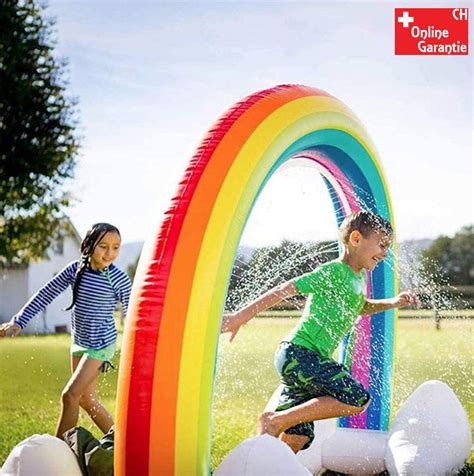 Aufblasbarer Regenbogen Wassersprinkler Spielzeug Wasser Sommer Garten