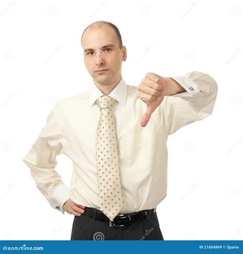 Business Man With Thumbs Down Stock Image Image Of Gesture Business