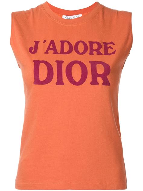 Pre Owned Dior Jadore Sleeveless T Shirt In Orange Modesens