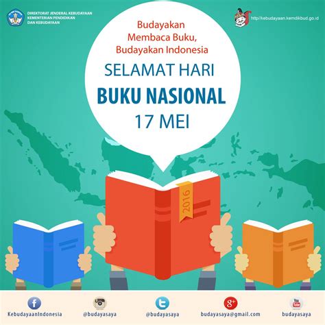 Tanggal itu dipilih untuk bertepatan dengan didirikannya perpustakaan nasional republik indonesia di jakarta pada tanggal 17 mei 1980. ditjen kebudayaan v twitter selamat hari buku nasional ayo ...