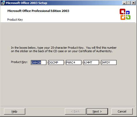 Microsoft Office 2003 Product Key Free