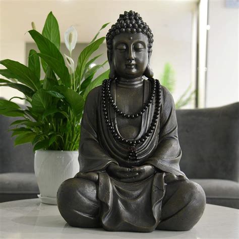 Large Meditating Zen Buddha Statue Indoor Outdoor With Natural Wood Be