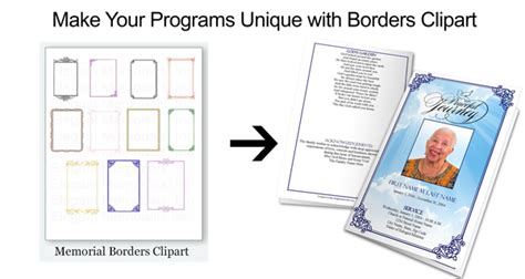 Funeral Program Borders Frames And Microsoft Autoshapes Elegant Memorials