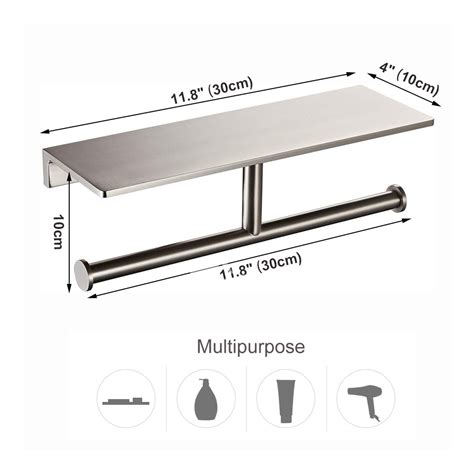 Measure the distance between the holder and draw a line with the. Double Brushed Nickel Toilet Paper Holder Brass Wall ...