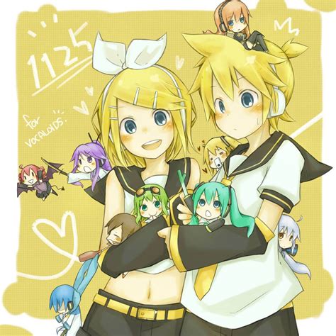 Rin Len And Vocaloid Chibis Vocaloid Characters Anime Chibi