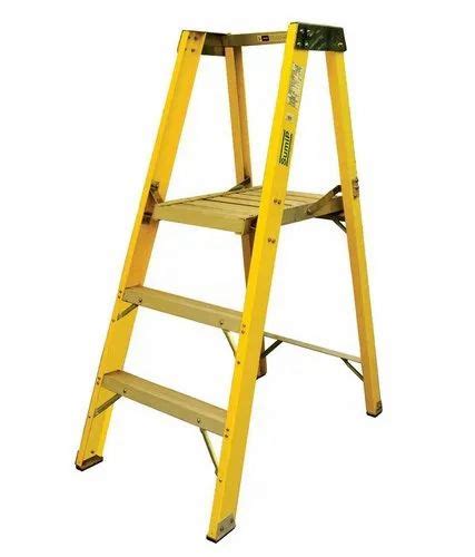 Yellow Sumip Fiberglass Ladder For Industrial Three Step At Best