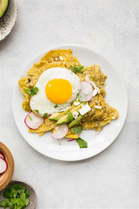 Chilaquiles Verdes With Fried Eggs Gluten Free Salted Plains