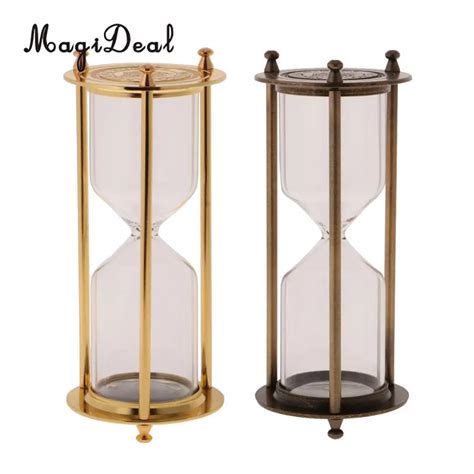 Buy 2 Pieces Retro Metal Empty Hourglass Sandglass