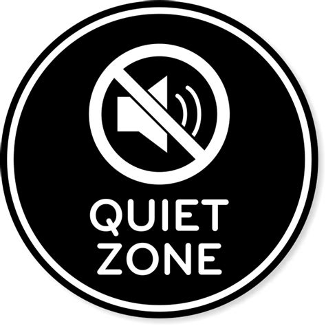 6 Round Quiet Zone Engraved Plastic Sign