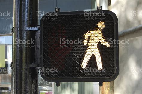 An Illuminated Walk Street Sign Stock Photo Download Image Now